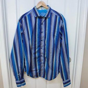 Robert Graham | Flip Collar/Sleeve Striped Shirt